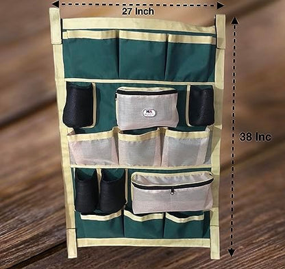 Majestic Ally Nylon Heavy Duty Tack Grooming Organizer Bag, Trailer Door organizing Bag, Equine Accessories Organizer (Hunter Green)