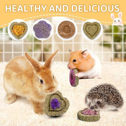 30PCS Guinea Pig Hay Grass Cake Food Set Natural Rabbit Chew Toys for Teeth