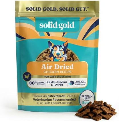 Solid Gold Air Dried Dog Food Topper & Treats for Picky Eaters, Chicken 2lb