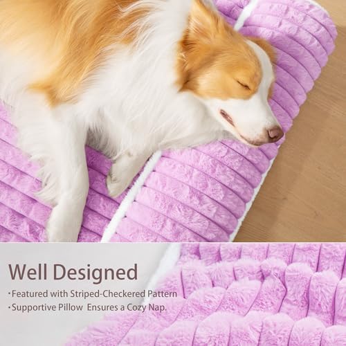 Orthopedic Large Dog Bed Pillow Pet Sofa Bed 42''X28'' Lilac