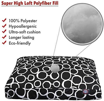 Majestic Pet Rectangular Dog Bed, Large, 44x36x5 in, Washable, Black