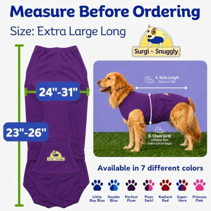Surgi Snuggly Dog Surgery Recovery Suit, Cone Alternative, Spay/Neuter XLL