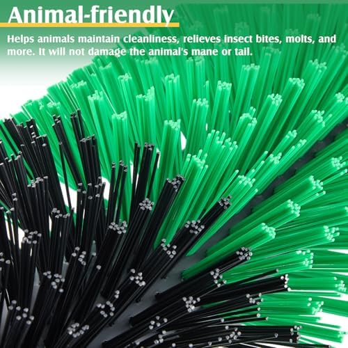 3 Pack Livestock Scratching Brush, Green and Black