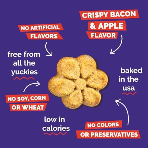 Fruitables Baked Dog Treats, Healthy Pumpkin Treat for Dogs, Low Calorie & Delicious, Made Without Wheat, Corn and Soy, Made in the USA, Allergy Friendly, Crispy Bacon and Apple Flavor, 32 oz