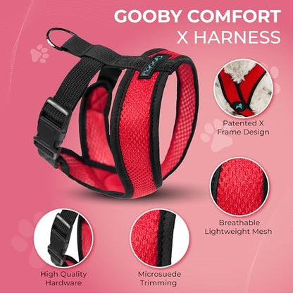 Gooby Comfort X Head-in Dog Harness, Choke-Free, Red, Small