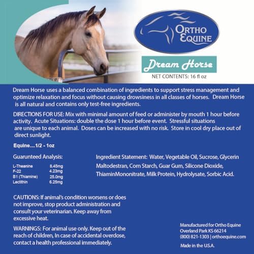 Dream Horse Calming Paste for Horses, Stress & Focus, 16oz