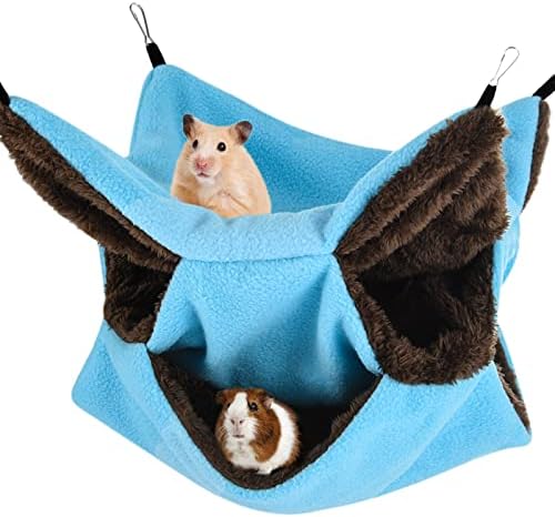 3 Tier Ferret Rat Hammock, Guinea Pig Cage Accessories, Cute Blue