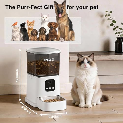 Automatic Cat Feeder,2.4G Automatic Dog Food Dispenser，Auto Dog Feeder with APP Control,5L Timed Auto Cats Food Dispenser w 2-Way Audio for Multiple Pet