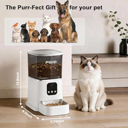 Automatic Cat Feeder,2.4G Automatic Dog Food Dispenser，Auto Dog Feeder with APP Control,5L Timed Auto Cats Food Dispenser w 2-Way Audio for Multiple Pet