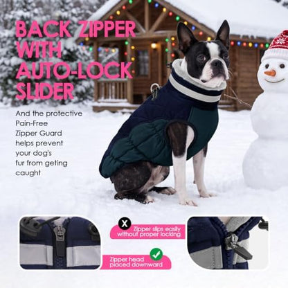 AOFITEE Dog Jacket for Large Dogs Warm Dog Winter Coats with Harness