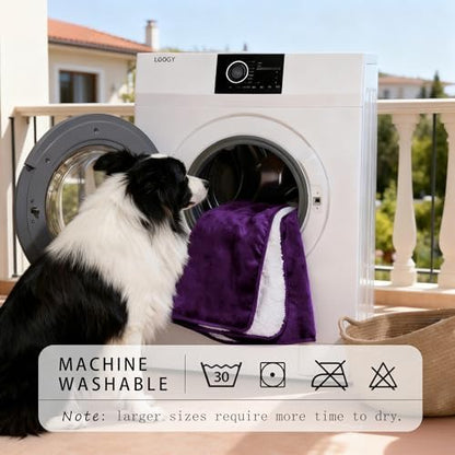 Smiry Waterproof Dog Bed Blanket, Leakproof Pet Throw Blanket for Bed Couch Sofa, Reversible Sherpa Fleece Furniture Protector Cover for Small Medium Large Dogs Cats (Purple, 50x60 inches)