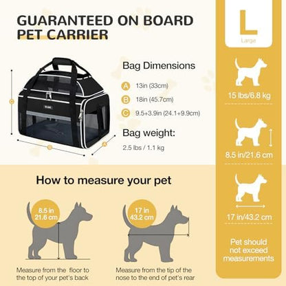 Lekereise Top-Expandable Pet Carrier 18x13x9.5 Inch Southwest Frontier Airline Approved Soft Sided Underseat to 15lbs Travel Carriers for Small Cats Dogs with Locking Safety Zippers Anti-Scratch Mesh