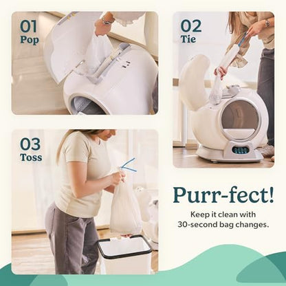 Petcove PurrTek Automatic Litter Box Self Cleaning 5GHz Wi-Fi, Odor Control