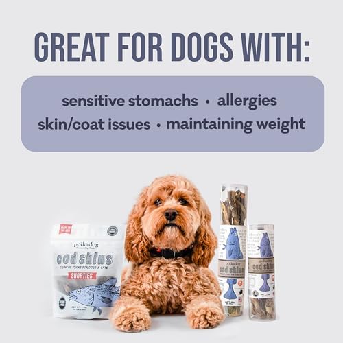 Polkadog Cod Skin Dog Treats, Single Ingredient, Omega-3 Rich, 2oz