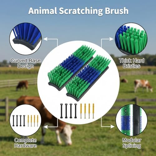 Livestock Scratching Brush 4 Pack, Itch Relief Goat Scratching Post