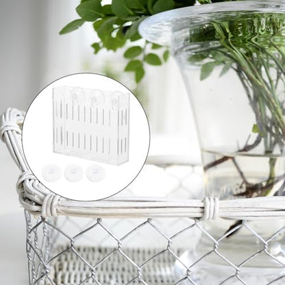 Mipcase Aquarium Plant Holder Aquatic Plant Cup with Suction Cups Aquarium Planter for Small Water Plants Fish Tank Landscape Rack Permeable Side Holes 3.93 X 3.34 X 1.96 in 2 Pack