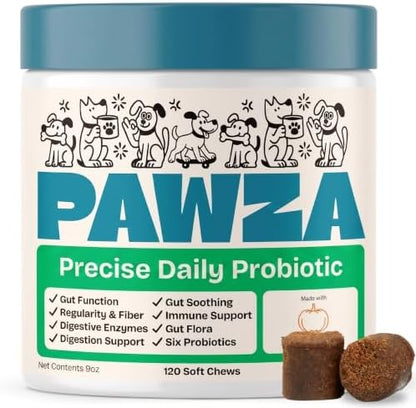 Precise Daily Probiotic for Dogs – Soft Chews with Pumpkin, Papaya & 6-Strain Probiotic Blend – Digestive, Gut & Immune Health Support – 120 Chews, Chicken Flavor