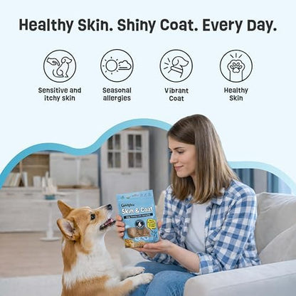 Gruffies Skin & Coat Dog Treats, Peanut Butter Dog Treats with Flaxseed, Kelp & Blueberries, USDA Organic, Non-GMO, Soy-Free, Wheat-Free, Corn-Free, Made in Canada, 6 oz (Pack of 6)