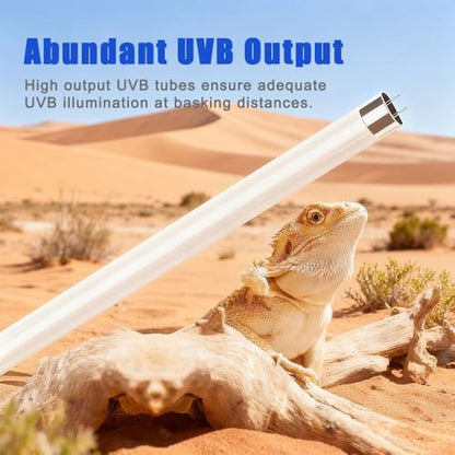 KINGYEENUO UVB 10.0 T8 Reptile Light Fixture Combo Kit 15W (New Upgrade)