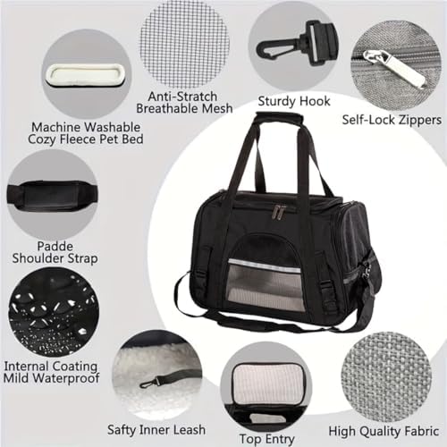 Cat Carrier Bag, Airline Approved Soft Carrier for Cats & Small Dogs