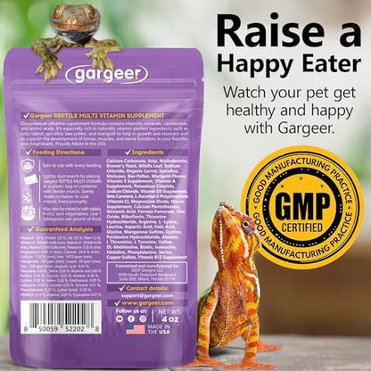 Gargeer 4oz All Reptile & Amphibian Multi-Vitamin Powder. Made in USA