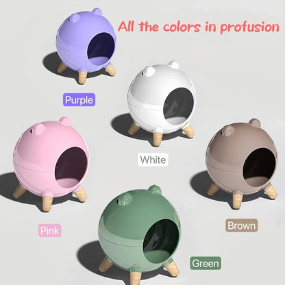 TUTU&LELE Hamster Hideout, Tiny House Hideout and Habitat, Space Elf Hiding Nest, Durable Hamster Bed with Round Thick Plush Pads, for Mice, Gerbils,Hamsters to Play, Sleep and Rest (Purple)