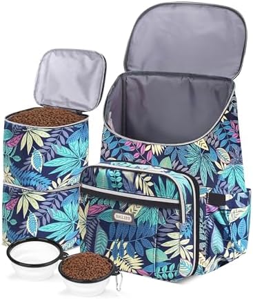 BAGLHER Travel Dog Backpack - Detachable Travel Pet Supplies Gear Backpack,Dog Bag for Traveling with 2 Silicone Collapsible Bowls and 2 Storage Baskets