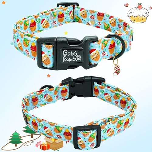 Dog Collars - Christmas Pet Collar with Santa Claus Print, Durable & Cute, Soft & Adjustable, Gift for Medium Dogs
