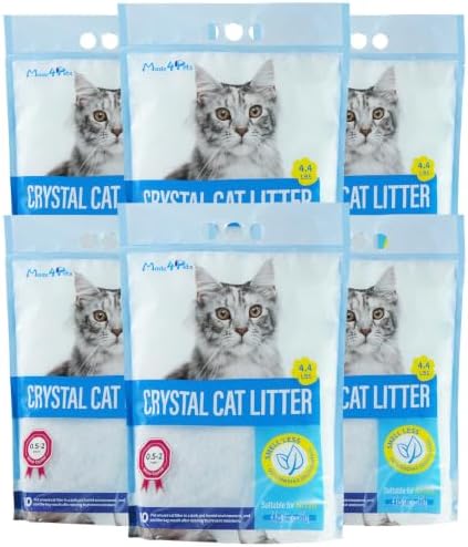 Made4Pets Cat Litter Crystals,Non Clumping Litter 25.8 lbs(6 x 4.3lb Packs)