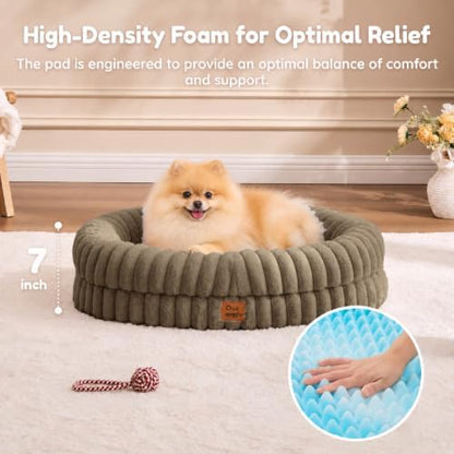 ChiXnuggle Orthopedic Dog Bed, Washable Cover, Faux Fur Bolster Pet Couch