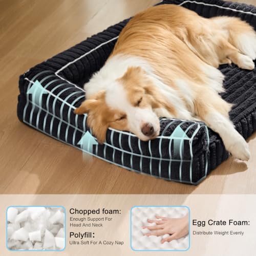 Orthopedic Large Dog Bed Furry Pet Bed, Washable Cover 36''X24''
