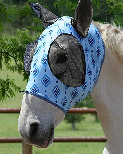 Harrison Howard Super Comfort Stretchy Fitting Horse Fly Mask with UV Protection Soft on Skin with Breathability Nature Aztec Pony