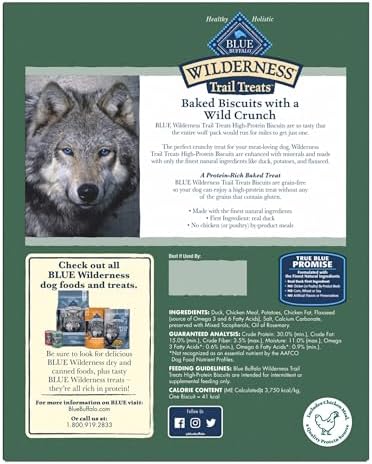 Blue Buffalo Wilderness Trail Treats Duck Crunchy Dog Biscuits, 36 oz