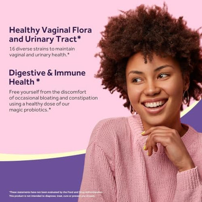 Doctor's Recipes Women's Probiotic, 60 Caps 50 Billion CFU 16 Strains, with Organic Cranberry, Digestive Immune Vaginal & Urinary Health, Shelf Stable, Delayed Release, No Soy Gluten Dairy