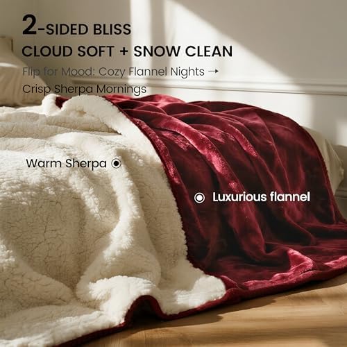 gogobunny Waterproof Blanket for Bed Couch, Sherpa Fleece Throw, 50x60