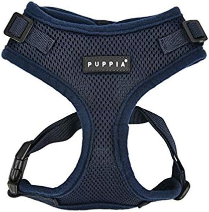Authentic Puppia RiteFit Harness with Adjustable Neck, Navy, Medium