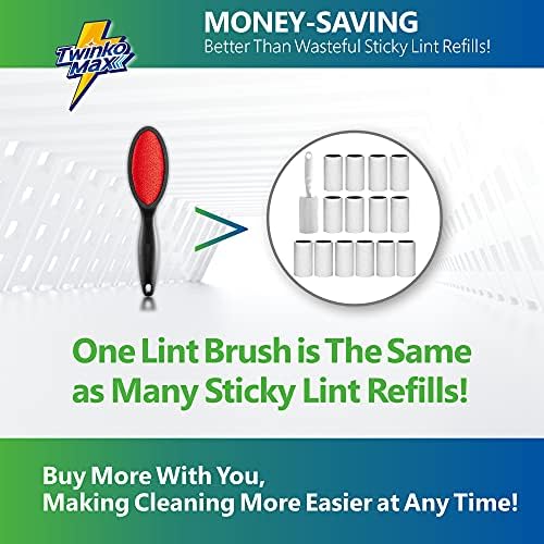 Twinko Max Lint Brush for Pet Hair, Reusable Lint Remover for Clothes
