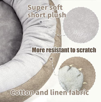 CLAYCLAY Cozy Round Cat Bed – Soft, Comfortable Cushion for Cats & Kittens – Non-Slip, Machine Washable, Plush Sleep Bed for Cats, Ideal for Resting & Napping up to 20lbs