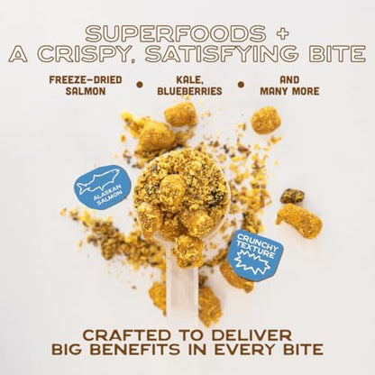 Smart Cookie Natural Dog Food Topper - Superfood - Salmon Dog Meal Mixer for All Ages - Food Topper for Picky Eaters and Boosting Nutrition - Non GMO, Made in The USA - 7 oz Bag (15 Day Supply)