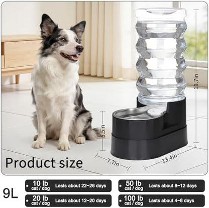 RIZZARI 9L Elevated Dog Water Dispenser: Filtered Gravity Waterer