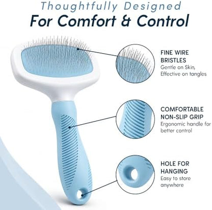 Slicker Brush for Grooming - Slicker Brush for Dogs and Cats can act as Deshedding Pet Tool for Healthy Coat Maintenance and Suitable for Short and long Haired Dogs and Cats