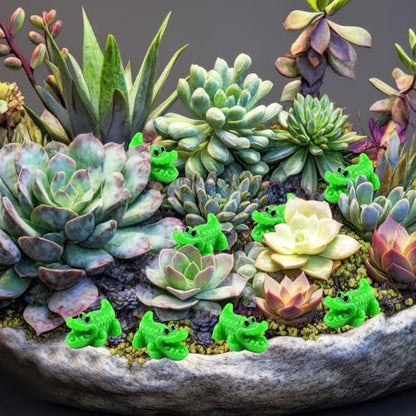 Cute Tiny Big Mouth Crocodile Resin Silicone Mold Micro Dollhouse Animal Epoxy Casting Mold for DIY Resin Art Fairy Garden Miniatures Landscape Crafts Decor(12-Cavity)
