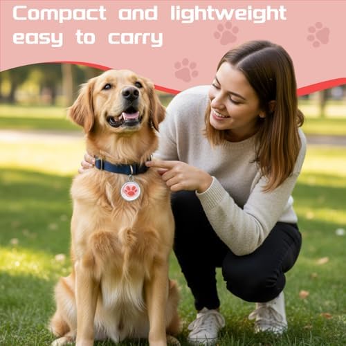 GPS Tracker for Dogs, Smart Dog Tracker with Real-Time Location, for Android and iOS No Monthly Fee & No SIM Card- Pet Location Tracker with Holder, IP68 Waterproof, Indoor & Outdoor Pet Safety Use