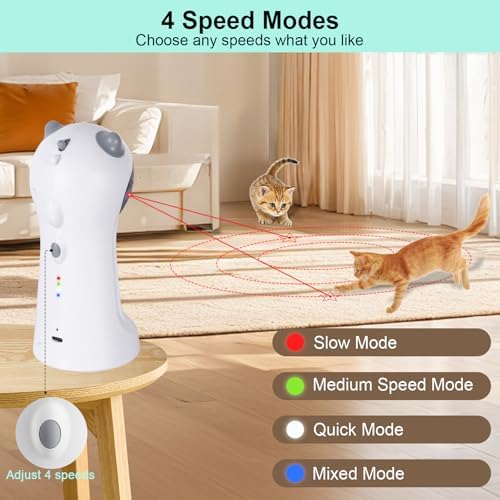 TBTeek Cat Toy, Automatic Motion-Activated, 5 Fun Patterns, 4 Speed Modes