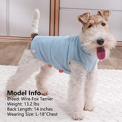 KYEESE 2Pack Waffle Dog Shirt for Small Dogs Soft Dog Sweater Tank Top