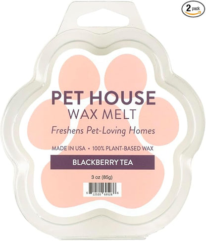 One Fur All Pet House Spring and Summer Wax Melts for Pet Odor, Natural, Plant Based Soy Wax Melts, Long Lasting Fragrance for Fresh Smelling Homes, Blackberry Tea