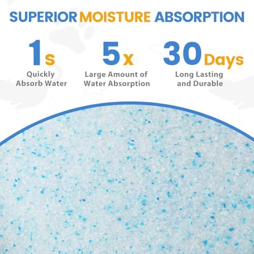NEWORD Non-Clumping Crystals Cat Litter, Superior Odor Control Silica Gel Litter, Low Tracking & Dust-Free, Soft-On-Paws, Lightly Scented, 14 lbs (2 Packs of 7lb Bags)