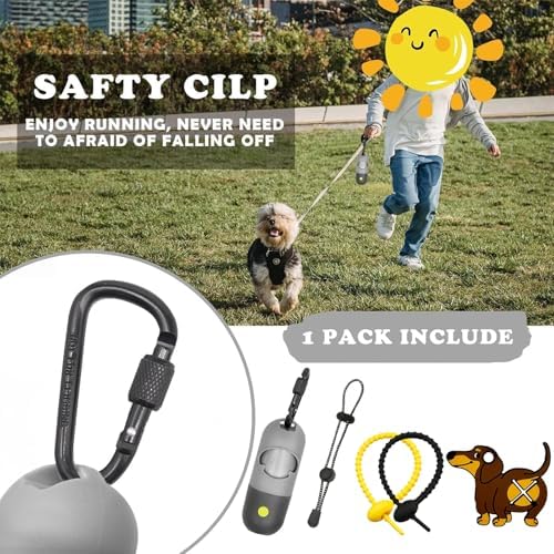YUCHIYA Dog Poop Bag Holder Dispenser with LED Flashlight(Gray)