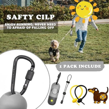 YUCHIYA Dog Poop Bag Holder Dispenser with LED Flashlight(Gray)