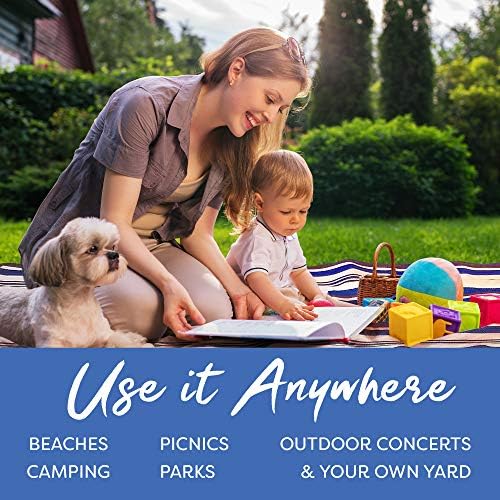 scuddles Waterproof Picnic Blanket 60" x 60" for Beach, Camping and Travel